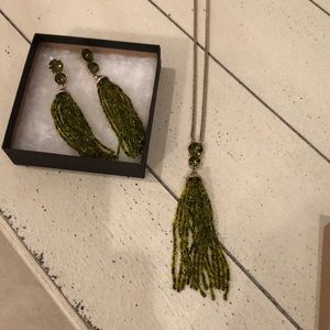 Ann Taylor tassel necklace and matching earrings